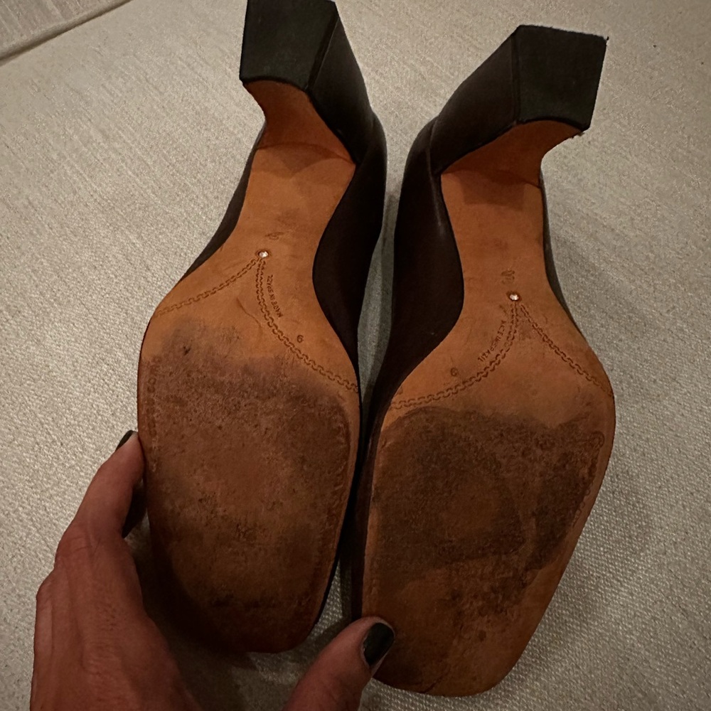 Corso Como | Studded Brown Leather Pumps | Block Heels | Size 9M - Picture 3 of 7